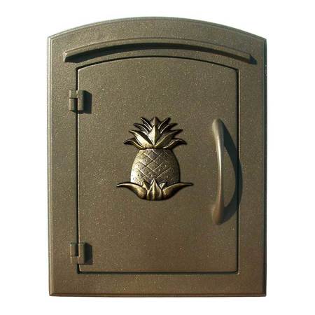 QUALARC Column Mount Mailbox w/"Decorative Pineapple Logo", Bronze MAN-1405-BZ